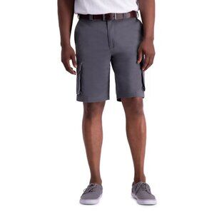 Men's Haggar® 10" Straight-Fit Stretch Cargo Shorts Color: Charcoal Size: 44
